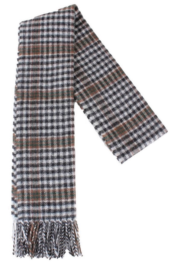 Burns Check Lambwool Scarf - Black/White/Brown