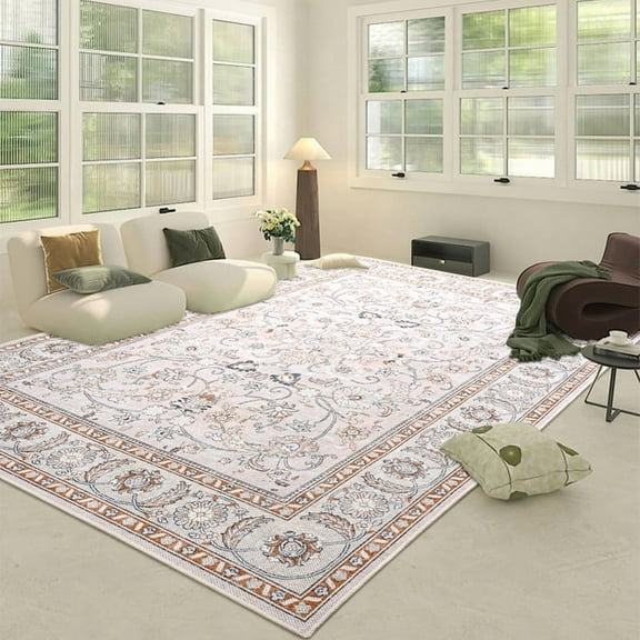 Lochas Area Rugs Modern Vintage Floral Rug Accent Carpet for Living Room Bedroom Home Decor,4'x6',Beige