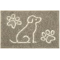 thumbnail image 1 of Lochas Bath Rugs Dog Chenille Shaggy Washable Non Slip Entry Rug Door Mat Bathroom Mat Absorbent Carpets,24"x36",Khaki with Print, 1 of 7