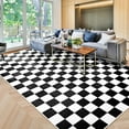thumbnail image 1 of Lochas Checkered Area Rugs Checkerboard Rug Plaid Carpet for Living Room Bedroom Home Decor,6'x9',Black&White, 1 of 7