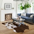 thumbnail image 1 of Lochas Faux Cowhide Area Rug Soft Mat Carpet Cow Print Rugs for Bedroom Living Room Western Decor Carpets,6.2'x7.1',Brown, 1 of 7