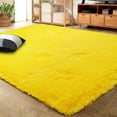 thumbnail image 1 of Lochas Fluffy Area Rugs Shaggy Soft Modern Indoor Rug Fuzzy Plush Carpet for Bedroom Living Room Home Decor,4'x5.3',Yellow, 1 of 7