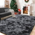 thumbnail image 1 of Lochas Fluffy Modern Area Rugs Tie-Dyed Rug for Kids Girls Room Nursery Home Decor Shag Soft Carpet,6'x9',Dark Grey, 1 of 7