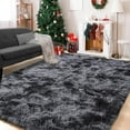 thumbnail image 1 of Lochas Fluffy Modern Area Rugs Tie-Dyed Rug for Living Room Nursery Home Decor Shag Soft Carpet,9'x12',Dark Grey, 1 of 7