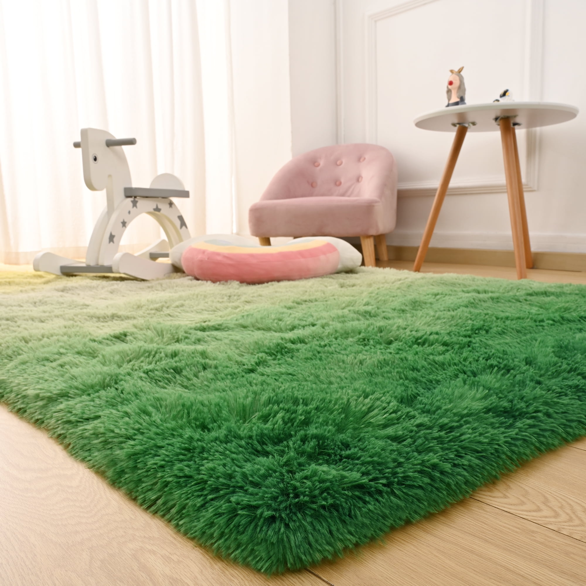 Lochas Fluffy Shag Area Rug Fuzzy Gradient Tie Dye Colorful Bedside ...
