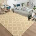 thumbnail image 1 of Lochas Fluffy Shaggy Rug Moroccan Geometric Soft Modern Area Rug for Living Room Home Decor Low Pile Carpet,Camel,4x6 Feet, 1 of 6