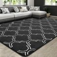 thumbnail image 1 of Lochas Fluffy Shaggy Rug Moroccan Geometric Soft Modern Area Rug for Living Room Home Decor Low Pile Carpet,Dark Grey,7x10 Feet, 1 of 7