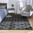 thumbnail image 1 of Lochas Fluffy Shaggy Rug Moroccan Geometric Soft Modern Area Rug for Living Room Home Decor Low Pile Carpet,Drak Grey and White,3x5 Feet, 1 of 7