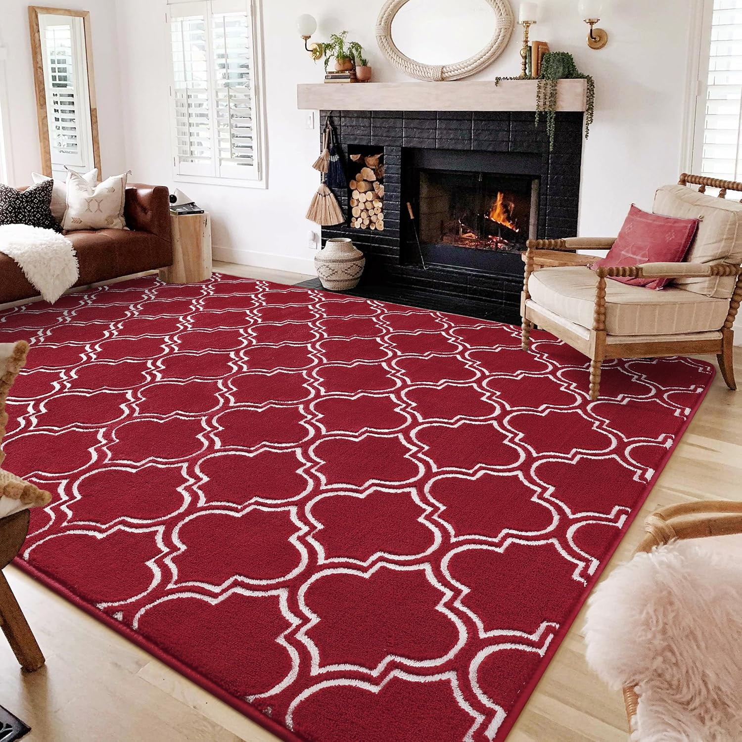 Lochas Fluffy Shaggy Rug Moroccan Geometric Soft Modern Area Rugs for ...