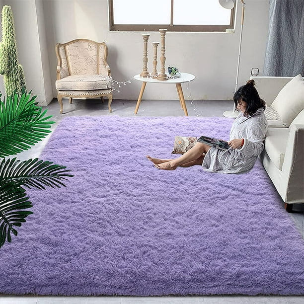 Lochas Fluffy Soft Shag Carpet Rug for Living Room Bedroom Big Area Rugs Floor Mat 3 x5 Lavender Purple Walmart Business Supplies