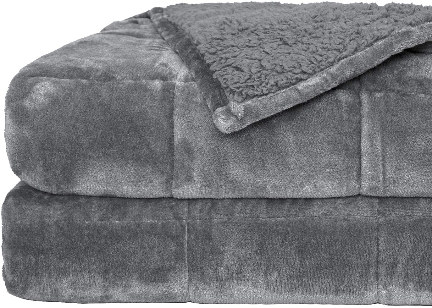 Lochas Fuzzy Soft Sherpa Weighted Blanket 15lbs Fluffy Cozy Plush