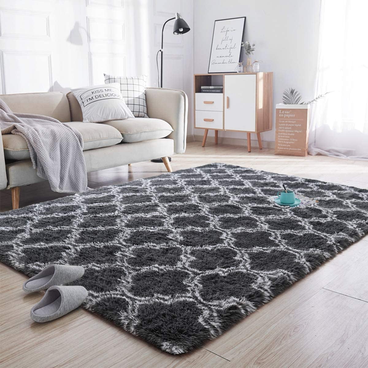 Lochas Soft Modern Indoor Rectangle Geometric Area Rug for Living Room, Bedroom, Dining, 5'x8 ...
