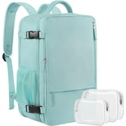 Lochas Large Travel Backpack Carry On Backpack,Hiking Backpack Waterproof Outdoor Sports Rucksack Multi-pocket Daypack School Bag Bookbag for Men Women,Light Blue Green