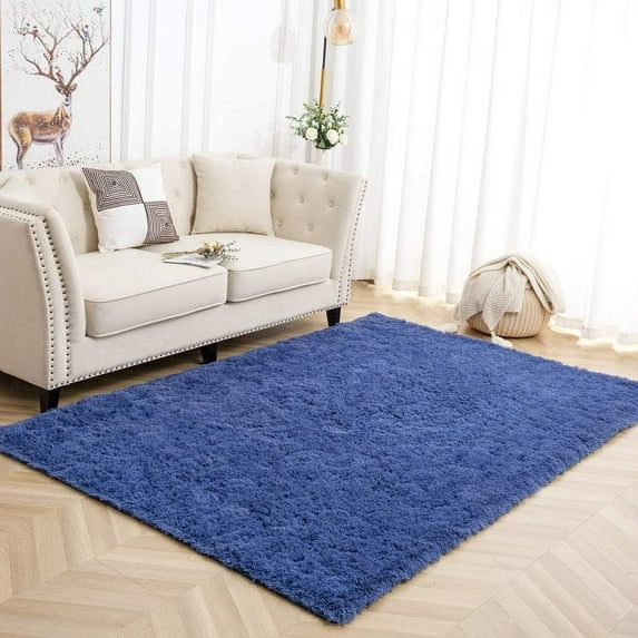 Lochas Luxury Fluffy Rug Ultra Soft Shag Carpet for Bedroom Living Room Big Area Rugs,3'x5',Indigo