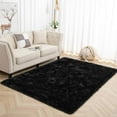 thumbnail image 1 of Lochas Luxury Fluffy Rugs Ultra Soft Shag Rug for Bedroom Living Room Kids Room, Children,6'x9',Black, 1 of 7