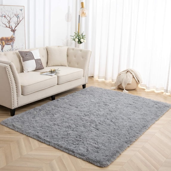 Lochas Luxury Fluffy Rugs Ultra Soft Shag Rug for Bedroom Living Room Kids Room, Children,6'x9',Gray