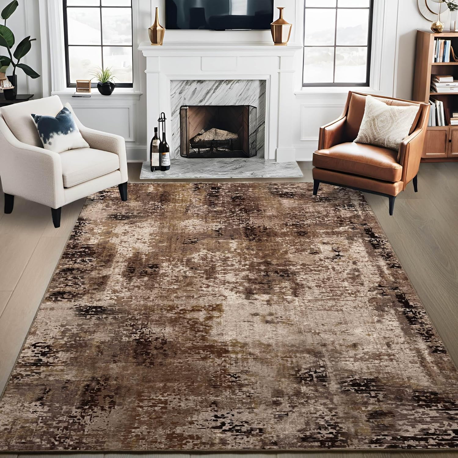Lochas Modern Abstract Rugs Fluffy Vintage Area Rug for Living Room ...
