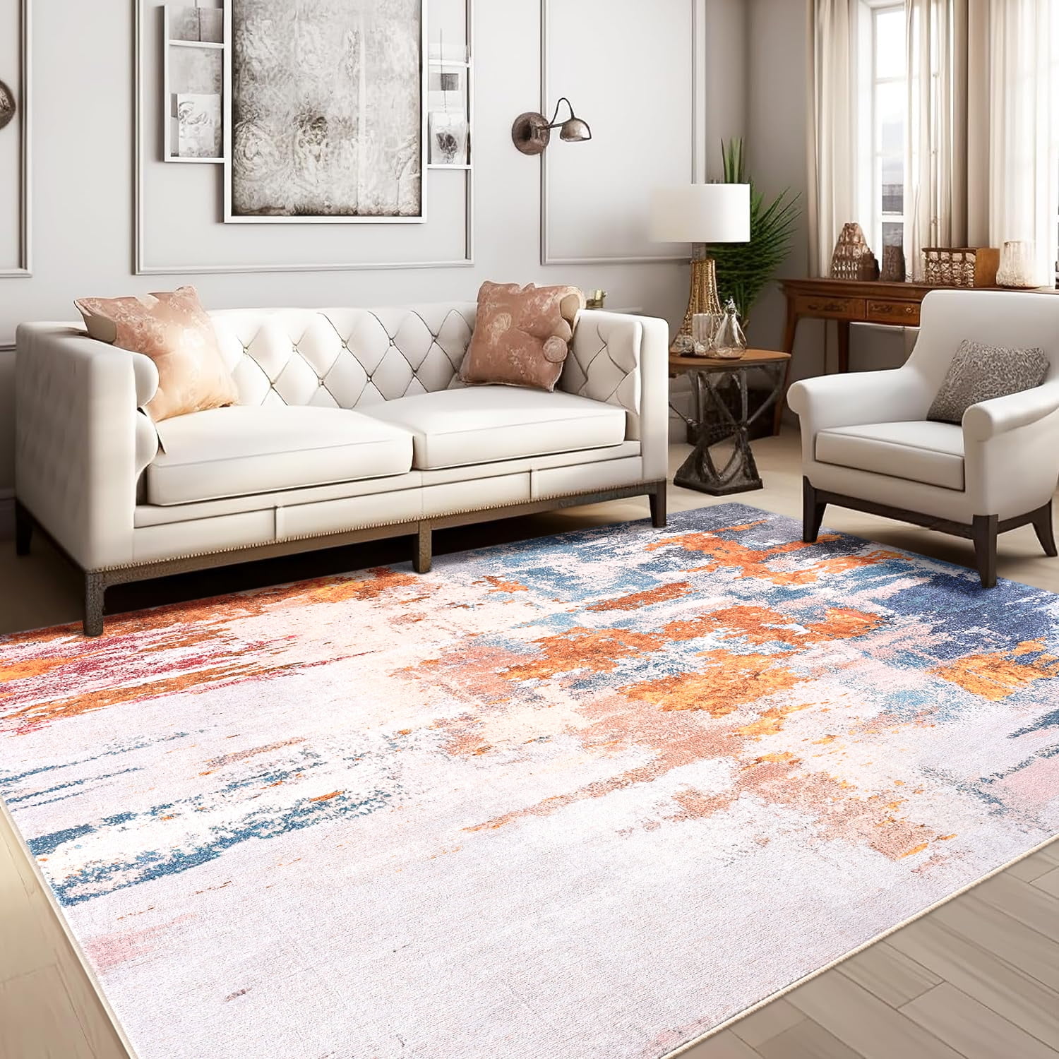 Lochas Modern Abstract Rugs Fluffy Vintage Area Rug for Living Room ...