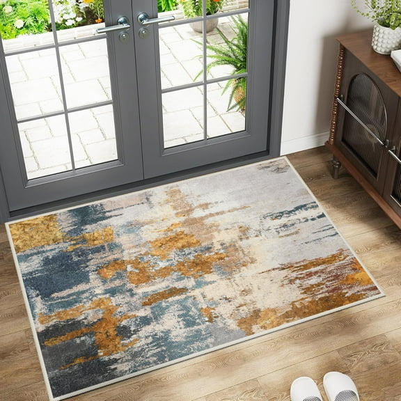 Lochas Modern Abstract Rugs for Bedroom Area Rug for Living Room Decor Soft Accent Carpet,2'x3',Beige
