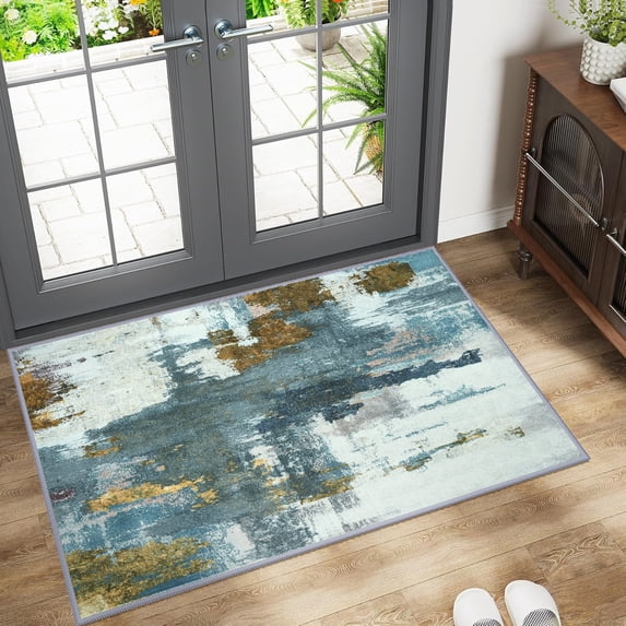 Lochas Modern Abstract Rugs for Bedroom Area Rug for Living Room Decor Soft Accent Carpet,2'x3',Blue