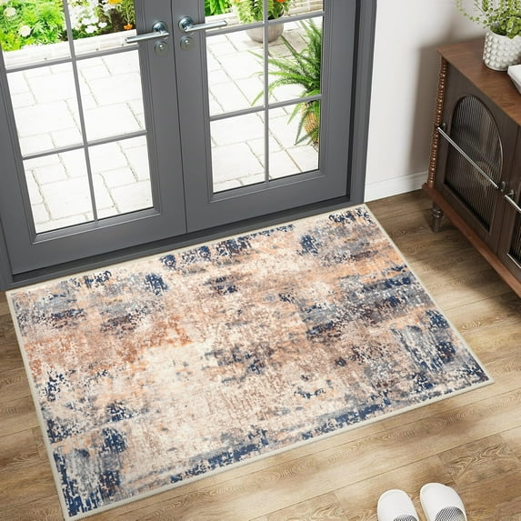 Lochas Modern Abstract Rugs for Bedroom Area Rug for Living Room Decor Soft Accent Carpet,2'x3',Camel