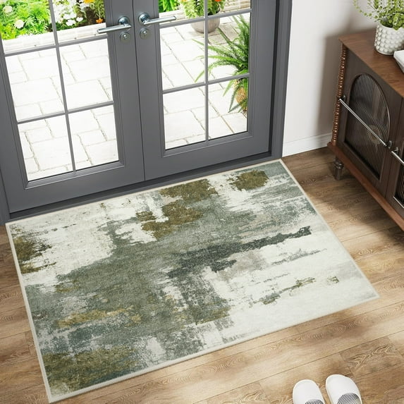 Lochas Modern Abstract Rugs for Bedroom Area Rug for Living Room Decor Soft Accent Carpet,2'x3',Green