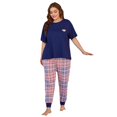 thumbnail image 1 of Lochas Pajamas Set for Women Sleepwear Plus Size Nightwear Loungewear Homewear 2PCS Pyjama Pjs,Plaid, 1 of 6