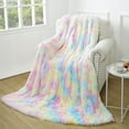 thumbnail image 1 of Lochas Plush Fluffy Soft Rainbow Blanket for Couch Bed Sofa Kids Warm Sherpa Fleece Colorful Blankets, 50"x60", 1 of 7