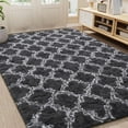 thumbnail image 1 of Lochas Shag Area Rug Geometric Plush Fluffy Rugs Soft Moroccan Carpet for Bedroom Living Room Floor Mat Home Decor,3x5ft,Dark Gray/White, 1 of 6