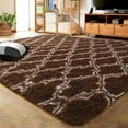 thumbnail image 1 of Lochas Shag Area Rug Geometric Plush Fluffy Rugs Soft Moroccan Carpet for Bedroom Living Room Floor Mat Home Decor,5x8ft,Brown, 1 of 7
