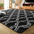 thumbnail image 1 of Lochas Shag Area Rug Geometric Plush Fluffy Rugs Soft Moroccan Carpet for Bedroom Living Room Floor Mat Home Decor,6x9ft,Black/White, 1 of 6