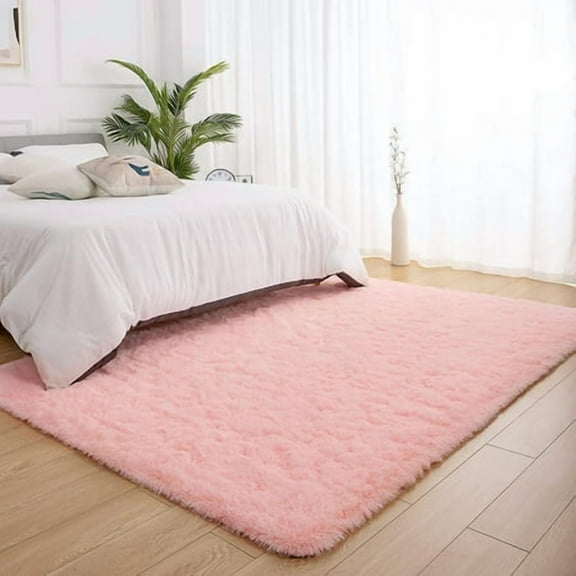 Lochas Soft Fluffy Area Rug Modern Shaggy Rugs for Bedroom Kids Room Nursery Floor Carpets, 2'x 3',Pink