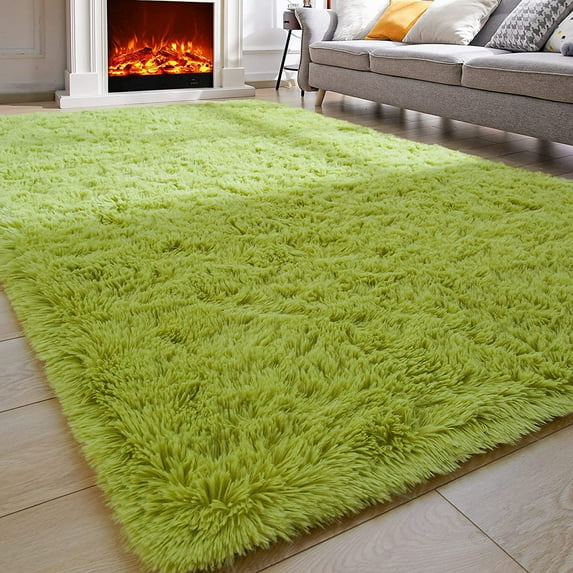 Lochas Soft Fluffy Rug Modern Shag Carpet Fuzzy Shaggy Rugs for Bedroom Indoor Modern Area Rugs,8'X10',Grass Green