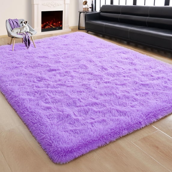 Lochas Soft Fluffy Rug Modern Shag Carpet Fuzzy Shaggy Rugs for Bedroom Indoor Modern Area Rugs,8'X10',Purple