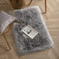thumbnail image 1 of Lochas Soft Fluffy Rugs Faux Sheepskin Area Rug for Bedroom Living Room Bedside Carpet Nursery Washable Floor Mat,2'x3',Gray, 1 of 7