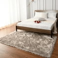 thumbnail image 1 of Lochas Soft Fluffy Rugs Faux Sheepskin Area Rug for Bedroom Living Room Bedside Carpet Nursery Washable Floor Mat,3'x5',Beige, 1 of 5