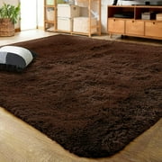 Lochas Soft Indoor Modern Area Rugs Fluffy Carpets for Living Room Children Bedroom Home Decor Nursery Rug, 4' x 5.3',Coffee