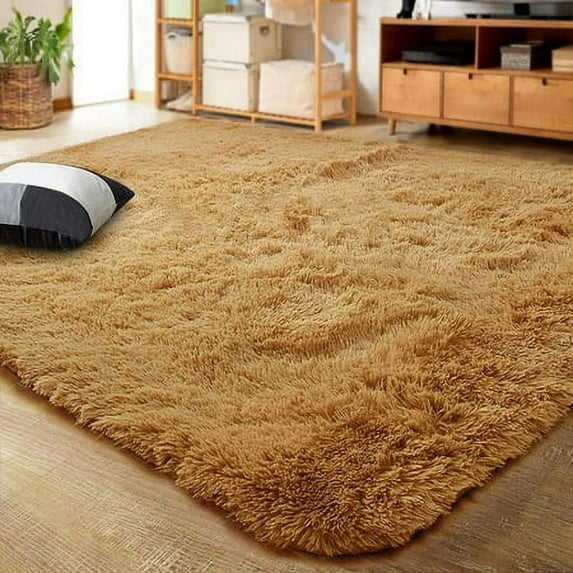 Lochas Soft Indoor Modern Area Rugs Fluffy Carpets for Living Room Children Bedroom Home Decor Nursery Rug, 4' x 5.3',Khaki