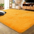 thumbnail image 1 of Lochas Soft Indoor Modern Area Rugs Fluffy Carpets for Living Room Children Bedroom Home Decor Nursery Rug, 5.3'x7.5',Orange, 1 of 7