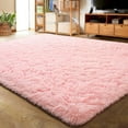 thumbnail image 1 of Lochas Soft Indoor Modern Area Rugs Fluffy Living Room Carpets for Children Bedroom Home Decor Nursery Rug 4' x 5.3', Pink, 1 of 8