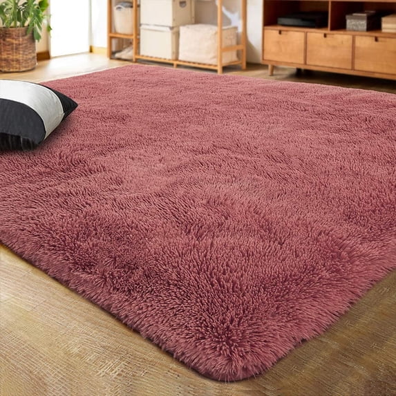 Lochas Soft Indoor Modern Area Rugs Fluffy Living Room Carpets for Children Bedroom Home Decor Nursery Rug,5.3'x7.5', Blush
