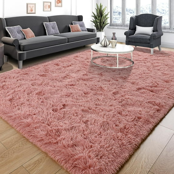 Lochas Soft Plush Fluffy Rugs Modern Indoor Shaggy Area Rug for Bedroom Living Room Home Decor Floor Carpet,8'x10',Blush Pink