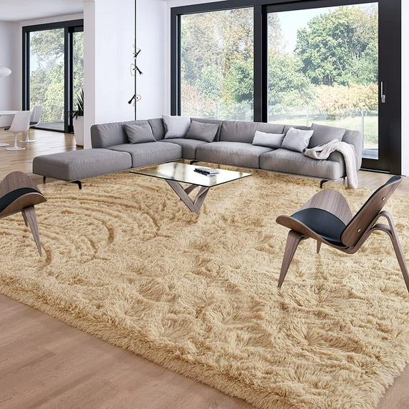 Lochas Soft Plush Fluffy Rugs Modern Indoor Shaggy Area Rug for Bedroom Living Room Home Decor Floor Carpet,8'x10',Camel
