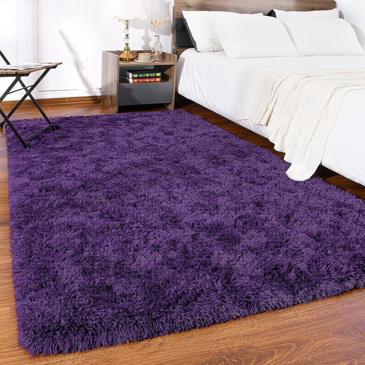 Grape Purple 4' x 6' Shag Sheepskin Fur Rug