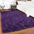 thumbnail image 1 of Lochas Soft Plush Fluffy Rugs Modern Indoor Shaggy Area Rug for Bedroom Living Room Home Decorative Floor Carpet,4'x6',Dark Purple, 1 of 7