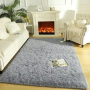 Lochas Soft Rug Indoor Modern Area Rugs for Living Room Bedroom Carpet Home Decor,4'x5.3',Gray