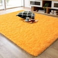 thumbnail image 1 of Lochas Soft Shag Carpet Fluffy Rug for Living Room Bedroom Big Area Rugs Floor Mat, 4'x6',Orange, 1 of 6