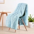 thumbnail image 1 of Lochas Soft Shaggy Blanket Plush Bed Cozy Sherpa Fluffy Warm Blankets for Couch Chair Sofa,60"x80",Blue, 1 of 8