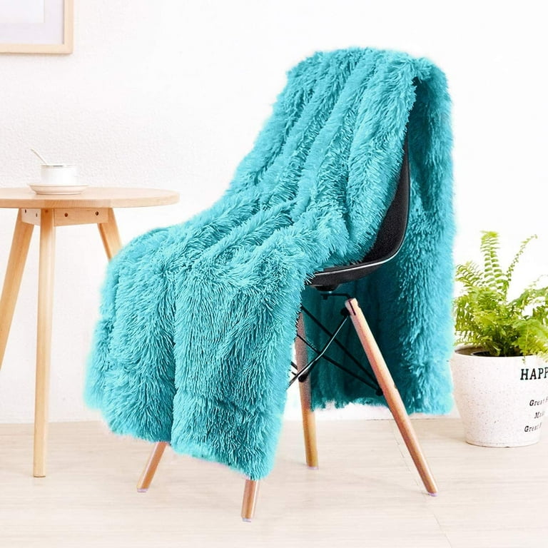Sherpa Blanket Throw Blankets Teal Lochas Sherpa Plush Throw - Main Image