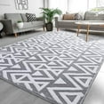 thumbnail image 1 of Lochas Soft Shaggy Rugs Geometric Area Rug Fluffy Carpet for Living Room Fluffy Accent Carpet Home Decor,4'x6',Grey, 1 of 7